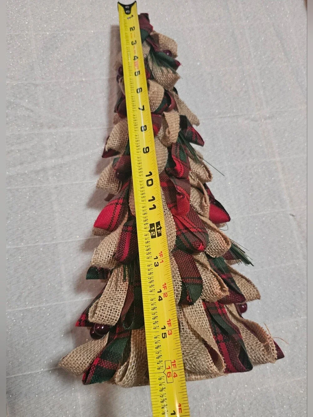 Rustic Farmhouse Holiday Decor Set | Burlap & Buffalo Plaid Wreath + Tree